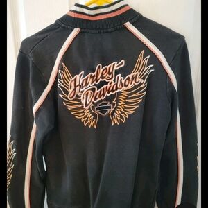 Harley-Davidson Vintage Embroidered Zip Front Sweatshirt